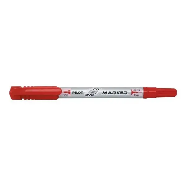 Marker permanent pentru CD/DVD Pilot Twin diverse culori varf dublu Marker permanent pentru CD/DVD Pilot Twin diverse culori varf dublu rosu
