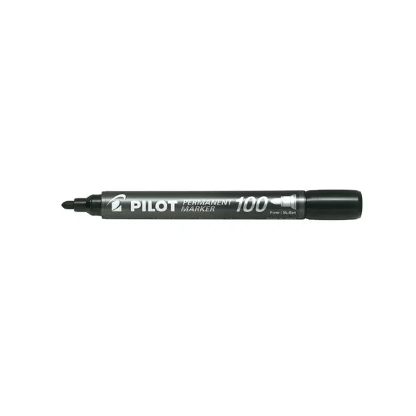 Marker permanent Pilot P100 diverse culori 1.0 mm varf rotund Marker permanent Pilot P100 diverse culori 1.0 mm varf rotund negru