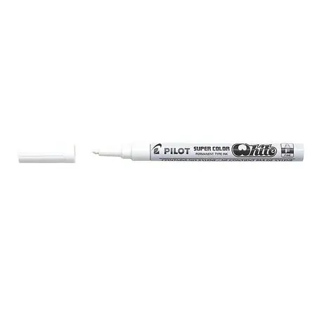 Marker permanent Pilot Super Color Fine alb 3 mm varf rotund Marker permanent Pilot Super Color Fine varf rotund 3 mm alb