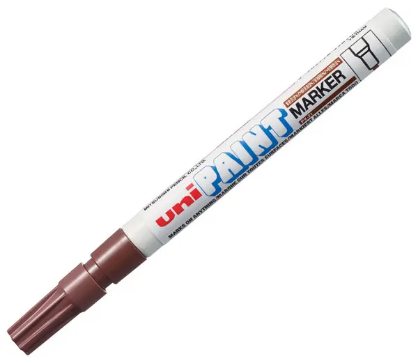 Marker permanent Uniball pe baza de ulei – Maro