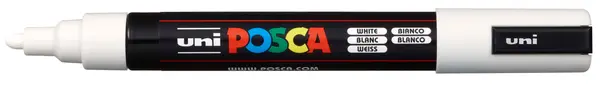 Marker permanent Uniball Posca pe baza de apa – Alb, 1.8 mm
