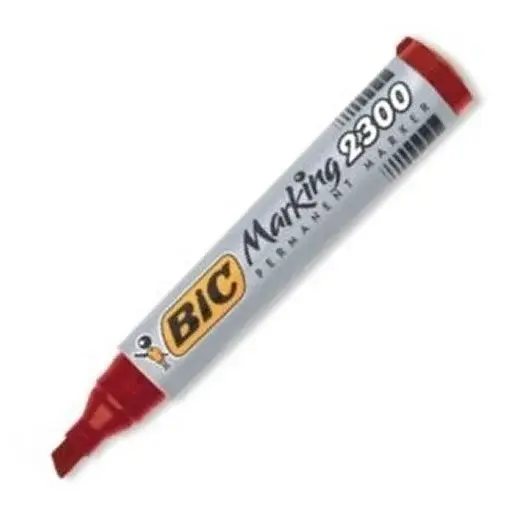 Marker permanent,varf tesit,corp gros,rosu,Bic 2300Marking