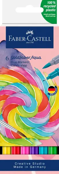 Marker solubil 2 capete candy shop 6 buc/set gold Faber Marker solubil 2 capete candy shop 6 buc/set gold Faber