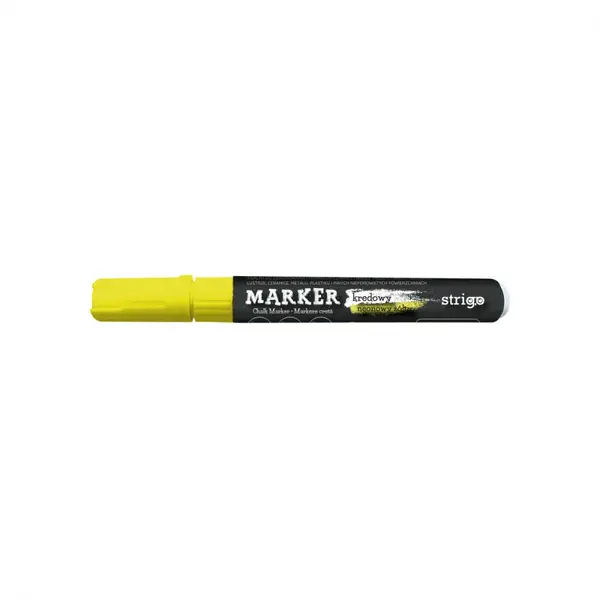 Marker Strigo cu creta lichida, varf rotund , galben neon