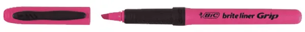 Marker text Bic - Brite Liner Grip, roz