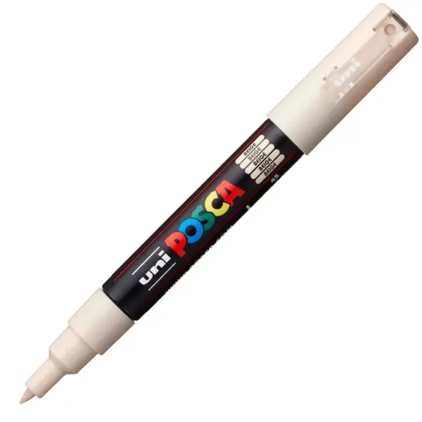Marker UNI PC-1M Posca 0.7 mm,varf rotund,bej
