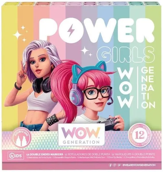 Markere cu două fețe WOW Generation - 12 culori
