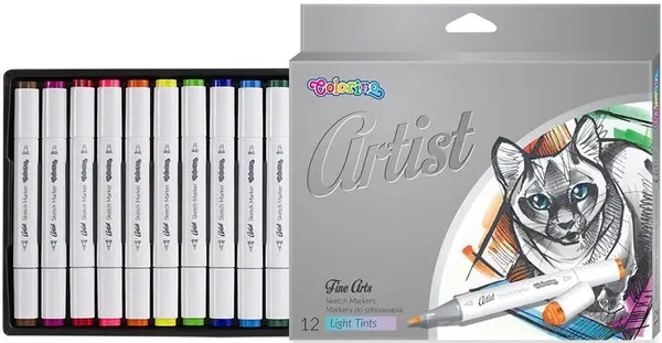Markere de desen Colorino Artist - 12 culori, pastelat