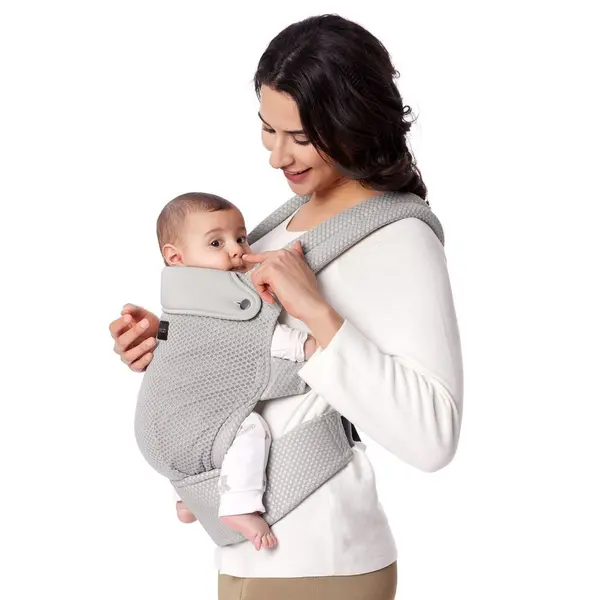 Marsupiu ergonomic respirabil Momcozy Light Grey Air Mesh 3-20 kg