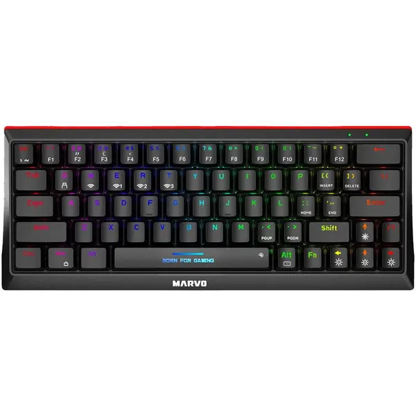 MARVO Tastatura Gaming Mecanica Marvo KG962W Rainbow Blue Switch, USB, iluminare Rainbow, Negru