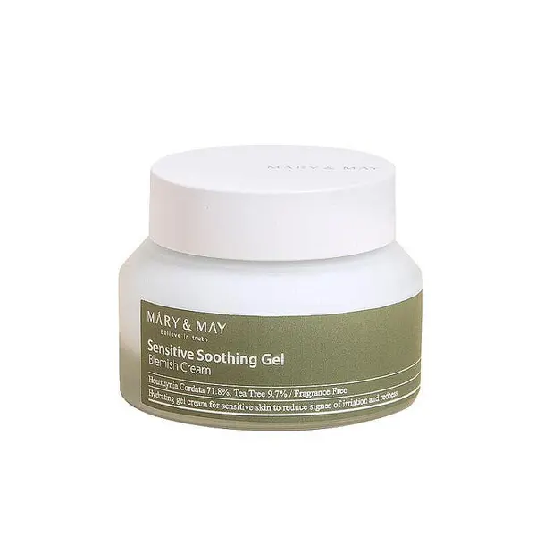 Mary and May Sensitive Soothing Gel Blemish Cream Cremă de față gel calmant cu hutinia și arbore de ceai Volum 70 g