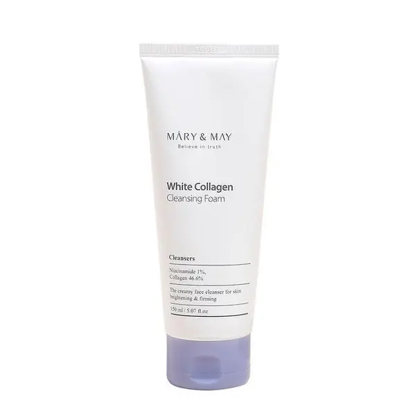 Mary and May White Collagen Cleansing Foam spumă de curățare facială cu colagen marin Volum 150 ml