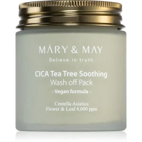 Mary&May Cica Tea Tree Soothing Masca de curatare cu minerale si argila pentru netezirea pielii 125 g