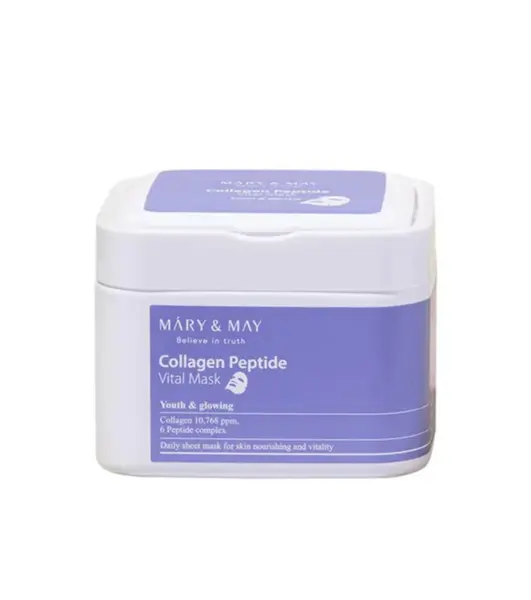 Mary & May – Collagen Peptide Vital Mask, 30pcs