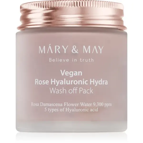 Mary&May Rose Hyaluronic Hydra Wash off Pack mască facială intens hidratantă cu efect calmant 125 g