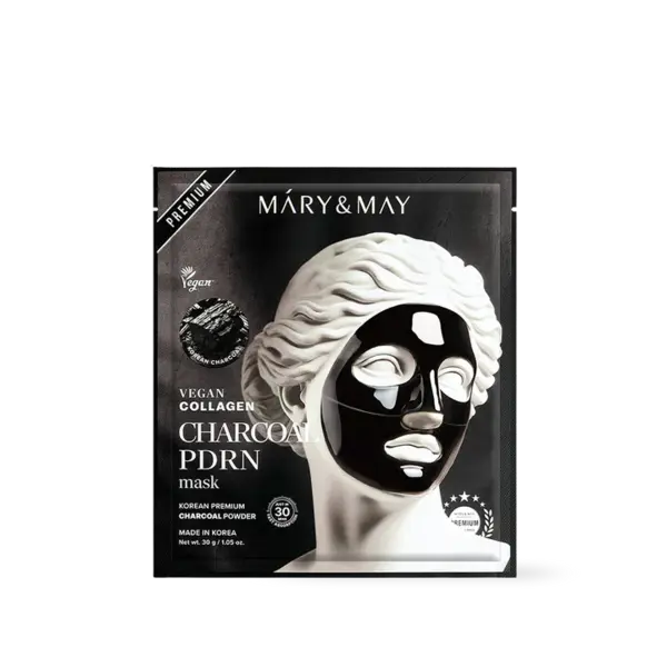 Mary & May - Vegan Collagen Charcoal PDRN Mask - 30g*4ea