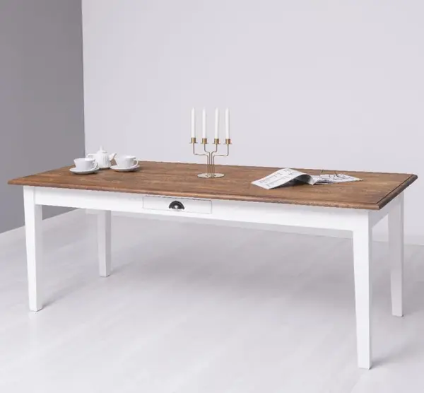 Masa 210x90, cu blat stejar - Culoare Top_P064 - Culoare Corp_P004 - DUBLU COLOR cu finisaj Deep Brushed (Top plate)