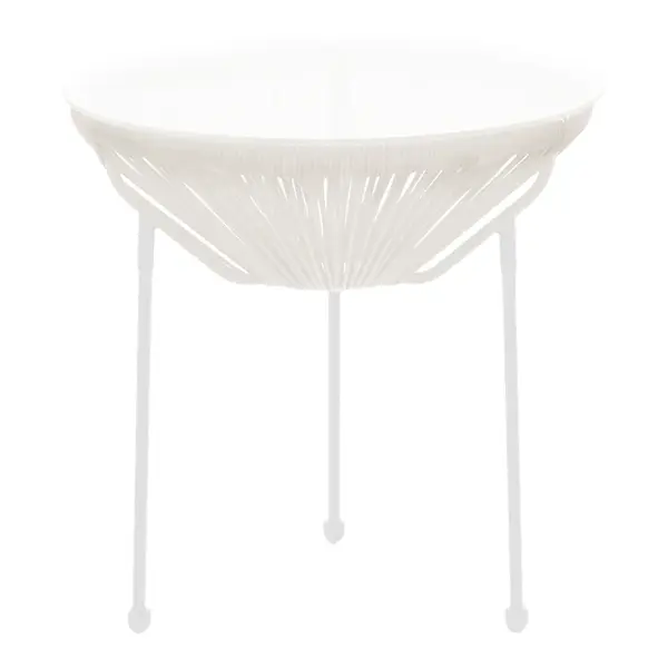 Masa Acapulco Pakoworld metal-PE rattan in nuanta alba D50x52cm Masa Acapulco Pakoworld metal-PE rattan în nuanță albă D50x52cm