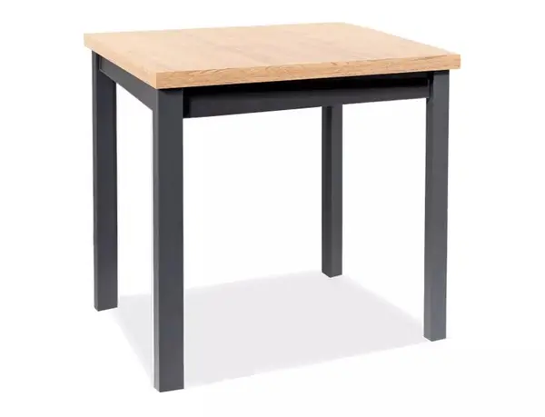 Masa Adam stejar artizan/negru L80xl80 cm