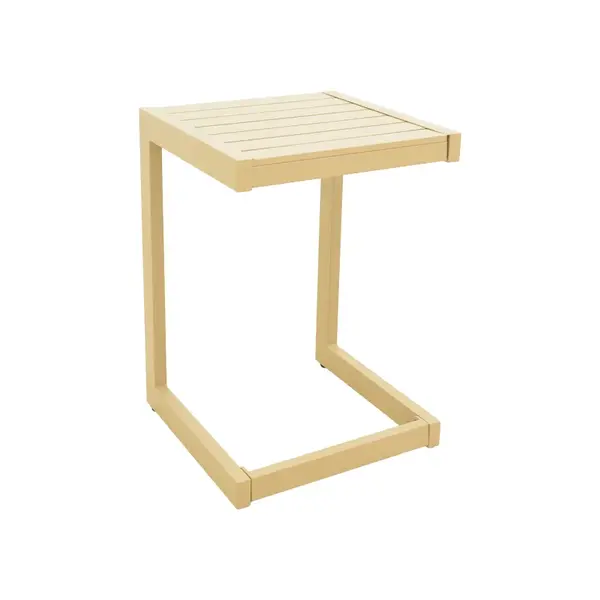 Masa Aether Pakoworld din aluminiu in culoarea cappuccino, 37,5x36,5x53cm Masa Aether Pakoworld din aluminiu în culoarea cappuccino, 37,5x36,5x53cm