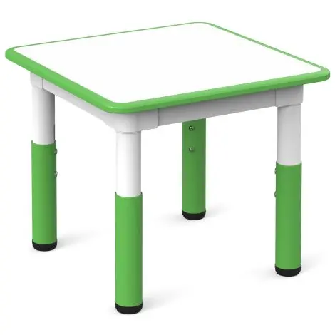 Masa alb-verde patrata din plastic reglabila mas 1-3 pentru gradinita