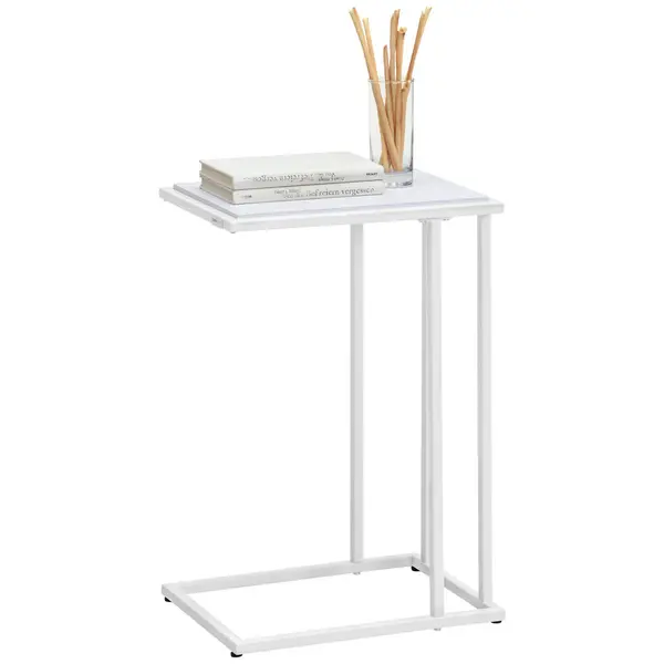 Masă Auxiliară din metal, material pe bază de lemn, 40/30/60 cm
