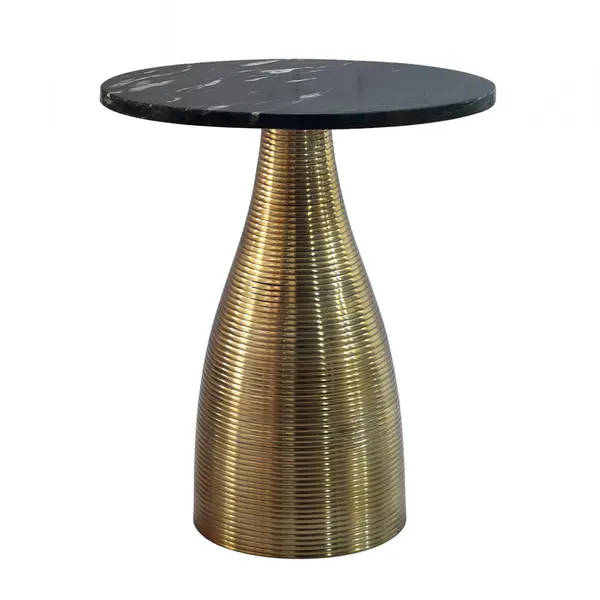 Masă Auxiliară din metal, piatră, 40/40/48 cm