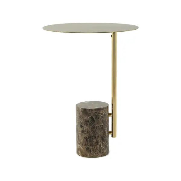 Masă Auxiliară din metal, piatră, 40/40/54 cm