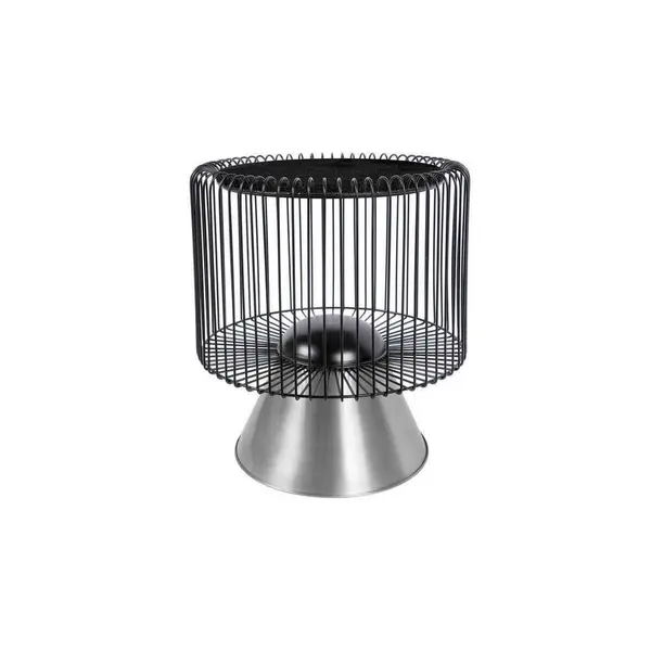 Masă Auxiliară din metal, piatră, 51/51/56,5 cm