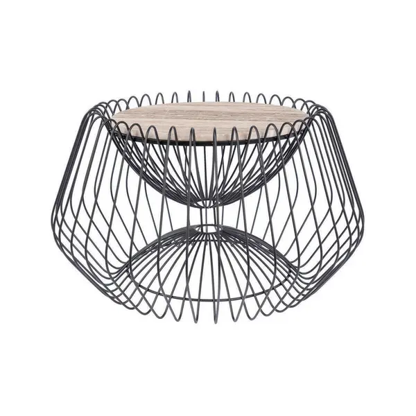 Masă Auxiliară din metal, piatră, 60/60/35 cm