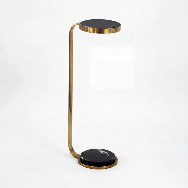 Masă Auxiliară din metal, sticlă, 26/20/72 cm