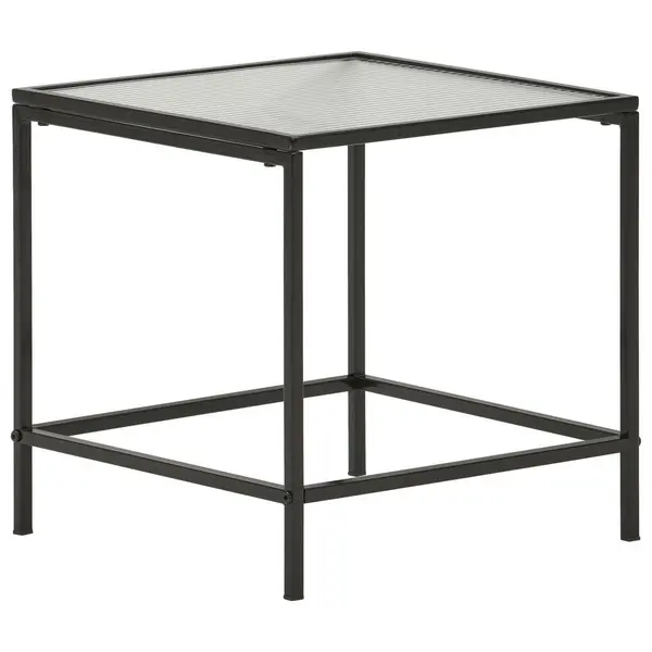 Masă Auxiliară din metal, sticlă, 40/40/40 cm