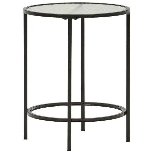 Masă Auxiliară din metal, sticlă, 40/40/50 cm