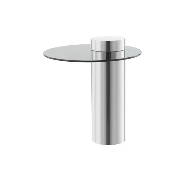 Masă Auxiliară din metal, sticlă, 46/46/52 cm