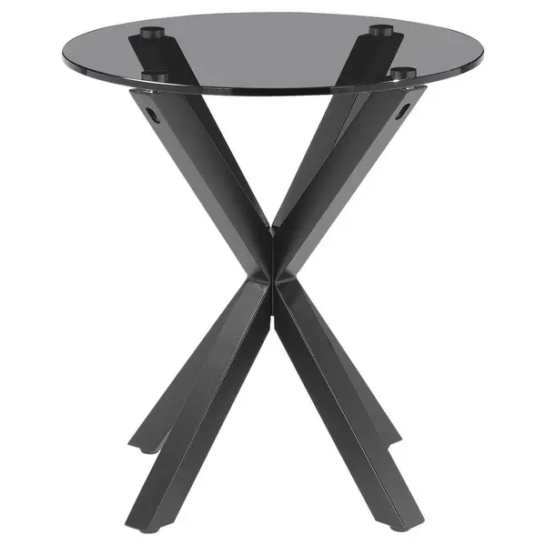 Masă Auxiliară din metal, sticlă, 50/50/55 cm