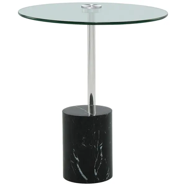 Masă Auxiliară din metal, sticlă, piatră, 44/44/50 cm