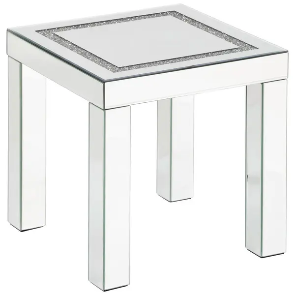 Masă Auxiliară din sticlă, material pe bază de lemn, 40/40/40 cm