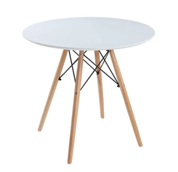 Masa bucatarie moderna rotunda alba blat MDF 90cm