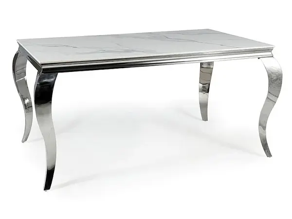 Masa Ceramica Calacatta Prince alb/crom - l90 x L150 x h75 cm