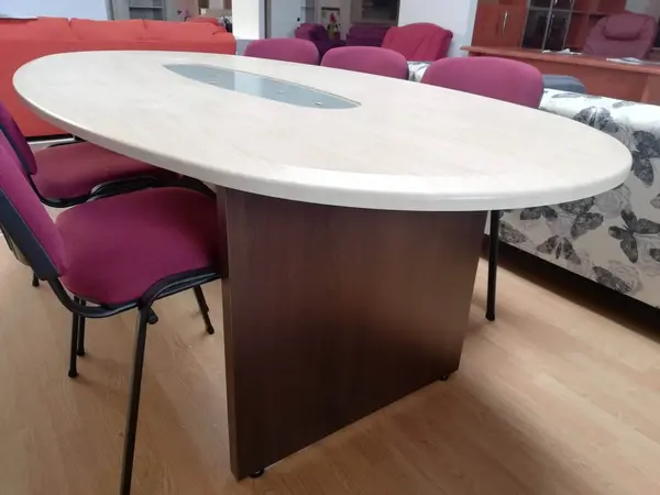 Masa conferinta ovala blat mdf culoare par
