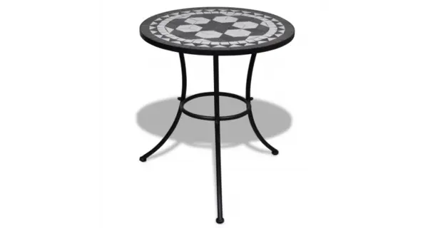 Masa cu blat mozaic 60 cm Alb/Negru