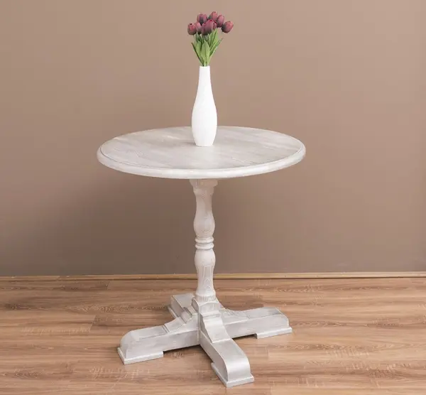 Masa de bar cu blat rotund 78cm cu finisaj Pearl Beige