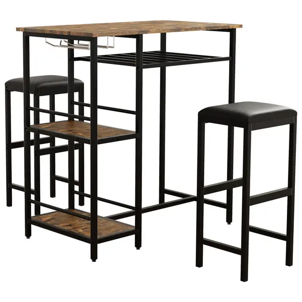 Masă De Bar din metal, material pe bază de lemn, 90/50/93 cm,