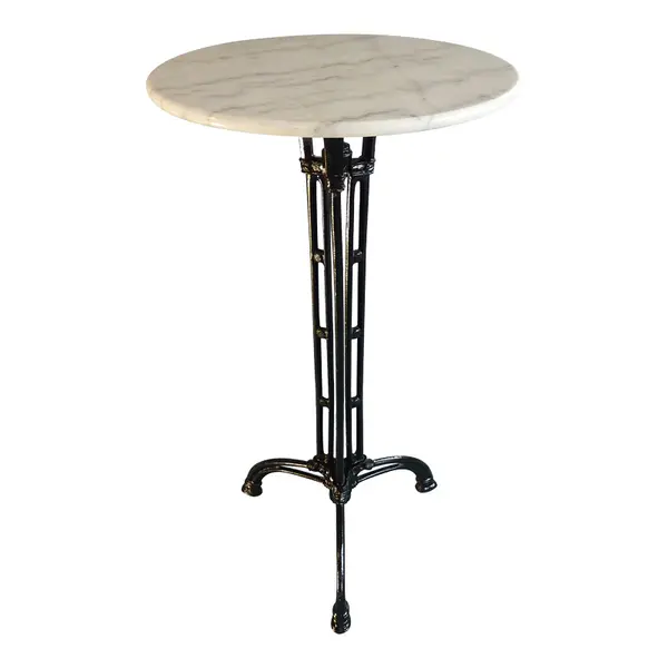 Masa de bar Meppo, fonta, Alb-Negru, 60x60x107 cm