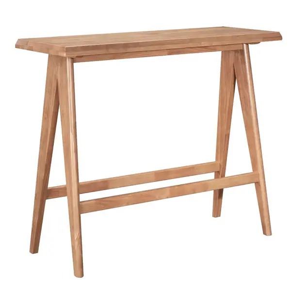 Masa de bar Winslow din lemn de arbore de cauciuc, nuc, 120x45x100 cm
