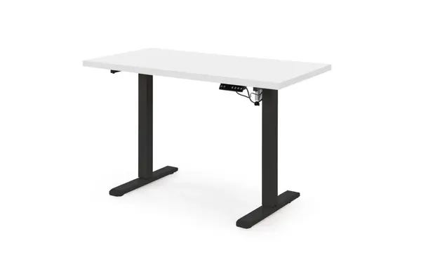 Masa de birou cu functie de reglare a inaltimii B54 alb/negru L120 cm