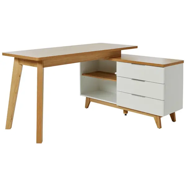 Masă De Birou Pe Colț, 140/118/76 cm, material pe bază de lemn