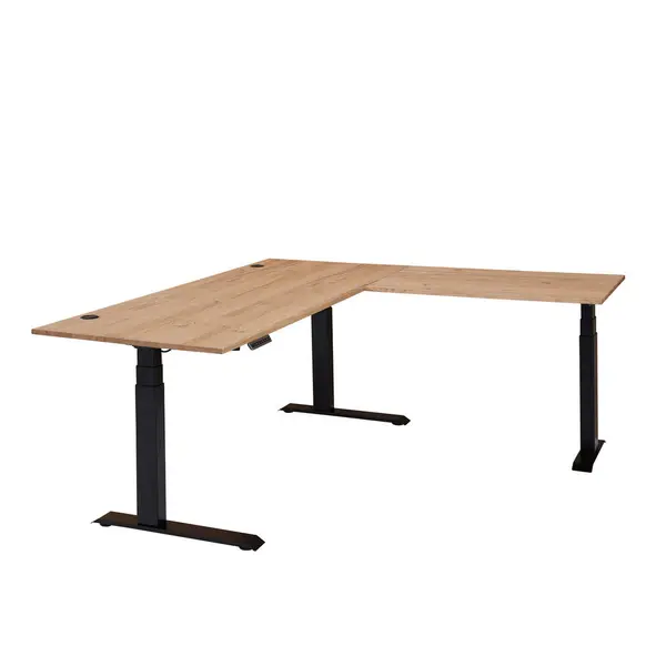 Masă De Birou Pe Colț, 185/177/64-129 cm, material pe bază de lemn