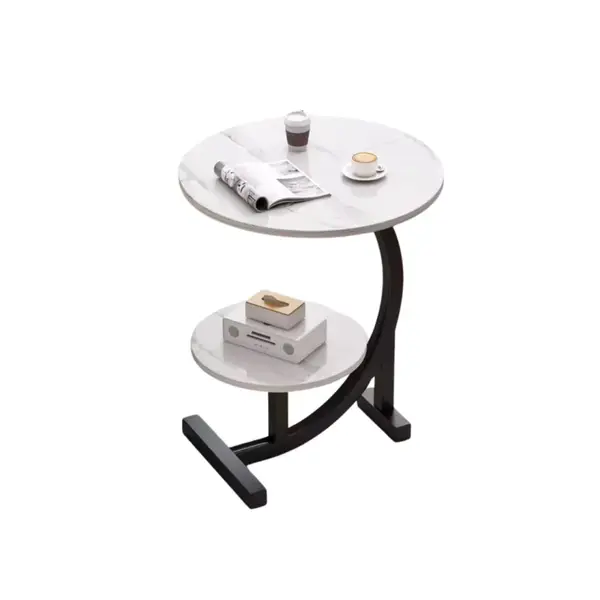 Masă de cafea modernă &ndash; Design elegant din MDF și metal, dimensiuni 40x40x60 cm