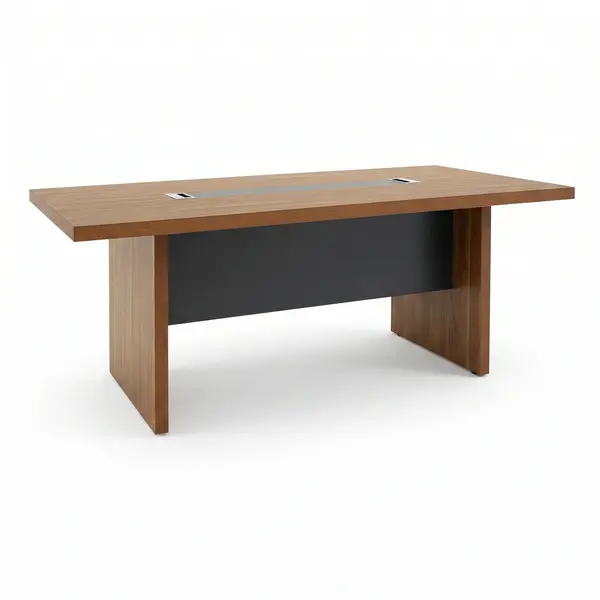 Masa de conferinta Oscar 5cm, nuc - antracit, 200x100x76 cm